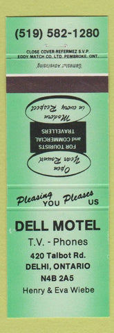 Matchbook Cover - Dell Motel Delhi ON green