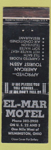 Matchbook Cover - El Mar Motel Wilmington OH WEAR