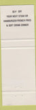 Matchbook Cover - L Byron's Drive In Stoney Creek ON yellow