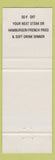 Matchbook Cover - L Byron's Drive In Stoney Creek ON blue