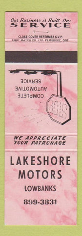 Matchbook Cover - Lakeshore Motors Lowbanks ON pink