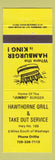 Matchbook Cover - Hawthorne Grill Orillia ON yellow