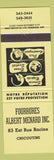 Matchbook Cover - Fourreres Albert Menard Chicoutimi QC yellow