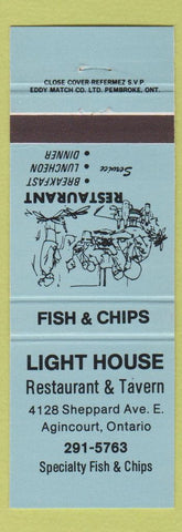Matchbook Cover - Light House Restaurant Tavern Agincourt ON blue