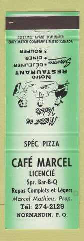 Matchbook Cover - Cafe Marcel Normandin QC pizza green