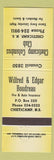Matchbook Cover - Boudreau Insurance Cheticamp NS Columbus Club yellow