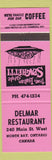 Matchbook Cover - Delmar Restaurant North Bay ON neon pink #2