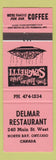 Matchbook Cover - Delmar Restaurant North Bay ON red
