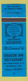 Matchbook Cover - Dragon Inn Restuarant Peterboro ON blue