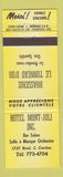 Matchbook Cover - Brasserie Le Tonneau Hotel Mont Joli Port Cartier QC yellow