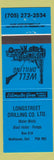 Matchbook Cover - Longstreet Drilling Well Matheson ON blue