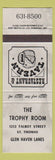 Matchbook Cover - Trophy Room St Thomas ON Glen Haven Lanes bowling grey