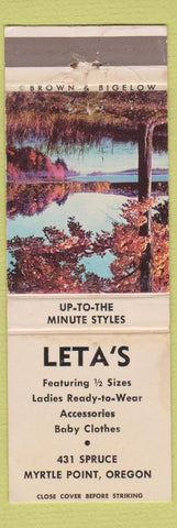 Matchbook Cover - Leta's Women's Clothes Myrtle Point OR WEAR