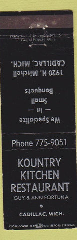 Matchbook Cover - Kountry Kitchen Restaurant Cadillac MI WEAR