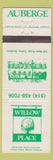 Matchbook Cover - Willow Place Como QC