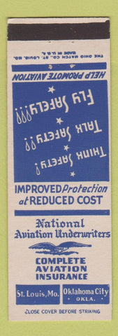 Matchbook Cover - National Aviation Insurance ST Louis MO Oklahoma City OK