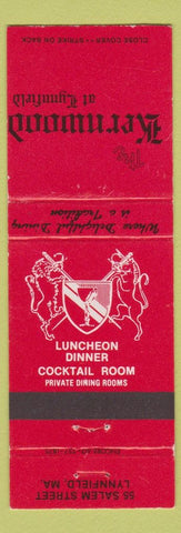 Matchbook Cover - Kernwood at Lynnfield MA restaurant