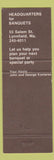 Matchbook Cover - Kernwood at Lynnfield MA restaurant