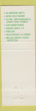 Matchbook Cover - Sunset Motel Rutland VT