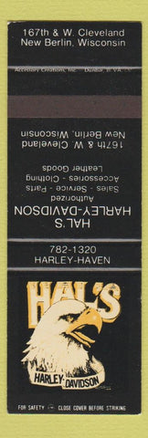 Matchbook Cover - Hal's Harley Davidson Motorcycles New Berlin WI SAMPLE