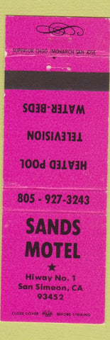 Matchbook Cover - Sands Motel San Simeon CA pink