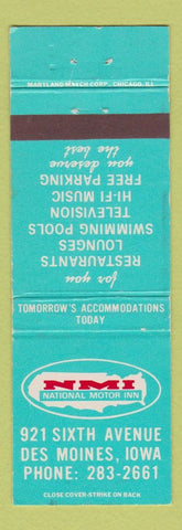 Matchbook Cover - National Motor Inn Des Moines IA