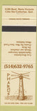 Matchbook Cover - Pharos Cote Ste Catherine QC