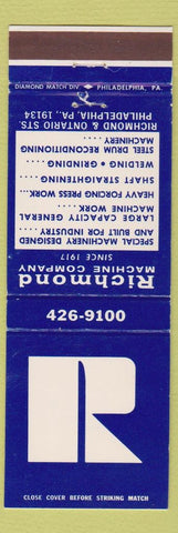Matchbook Cover - Richmond Machine Company Philadelphia PA