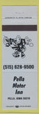 Matchbook Cover - Pella Motor Inn IA