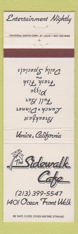 Matchbook Cover - Sidewalk Cafe Venice CA