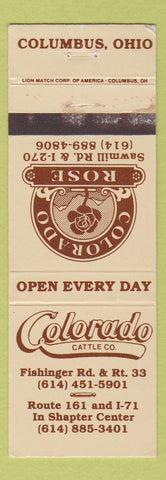 Matchbook Cover - Colorado Cattle Company Columbus OH WEAR