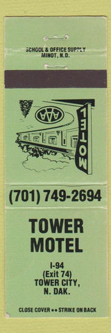 Matchbook Cover - Tower Motel Tower City ND