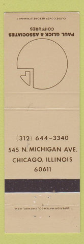 Matchbook Cover - Paul Glick Associates Salon Chicago IL WEAR