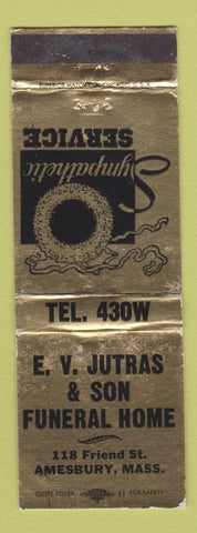 Matchbook Cover - EV Jutras Son Funeral Home Amesbury MA
