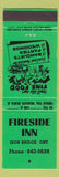 Matchbook Cover - Fireside Inn Iron Bridge ON green