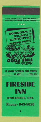 Matchbook Cover - Fireside Inn Iron Bridge ON green