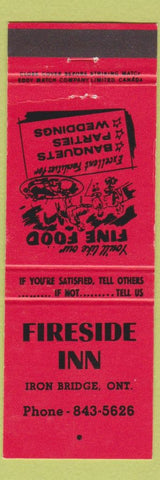 Matchbook Cover - Fireside Inn Iron Bridge ON red