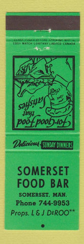 Matchbook Cover - Somerset Food Bar Somerset MB green