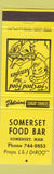Matchbook Cover - Somerset Food Bar Somerset MB yellow