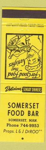 Matchbook Cover - Somerset Food Bar Somerset MB yellow