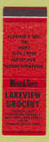 Matchbook Cover - Lakeview Grocery East Troy WI