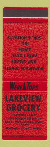 Matchbook Cover - Lakeview Grocery East Troy WI