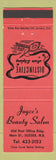 Matchbook Cover - Joyce's Beauty Salon Sussex NB red