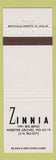 Matchbook Cover - Zinnia Webster Groves MO
