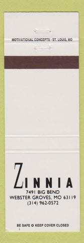 Matchbook Cover - Zinnia Webster Groves MO
