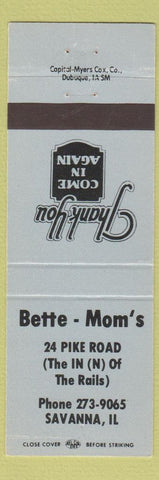 Matchbook Cover - Bette Mom's Savanna IL