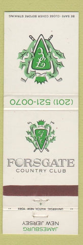 Matchbook Cover - Forsgate Country Club Jamesburg NJ