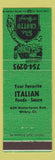 Matchbook Cover - Grotto Italian Restaurant Waterbury CT green