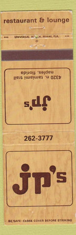 Matchbook Cover - JP's Restaurant Naples FL