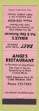 Matchbook Cover - Ange's Long Branch ON Benack's Fish Chips Port Credit pink